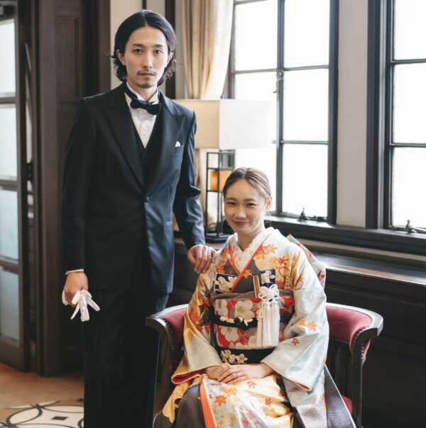 フォーチュンガーデン京都での本振袖とタキシードで叶える大正ロマンな前撮りのご紹介