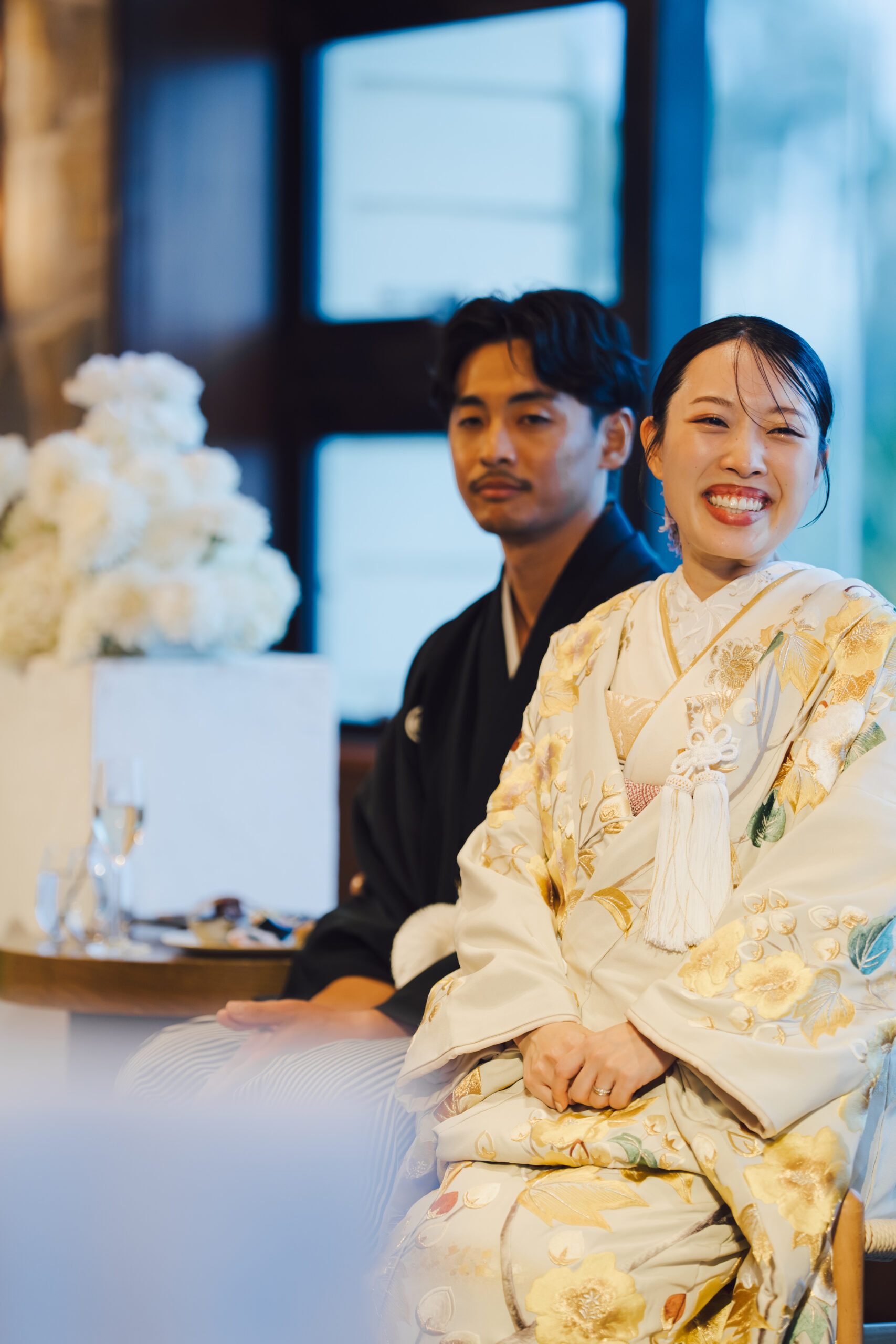 お二人の落ち着いた雰囲気にとても良くマッチする和装での愛溢れるパーティー