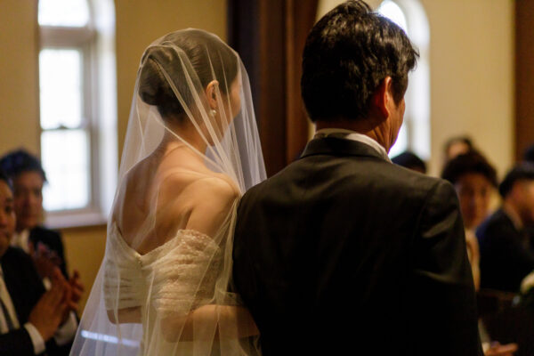 トリート神戸店の無地のベールのつけて行った蘇州園の挙式