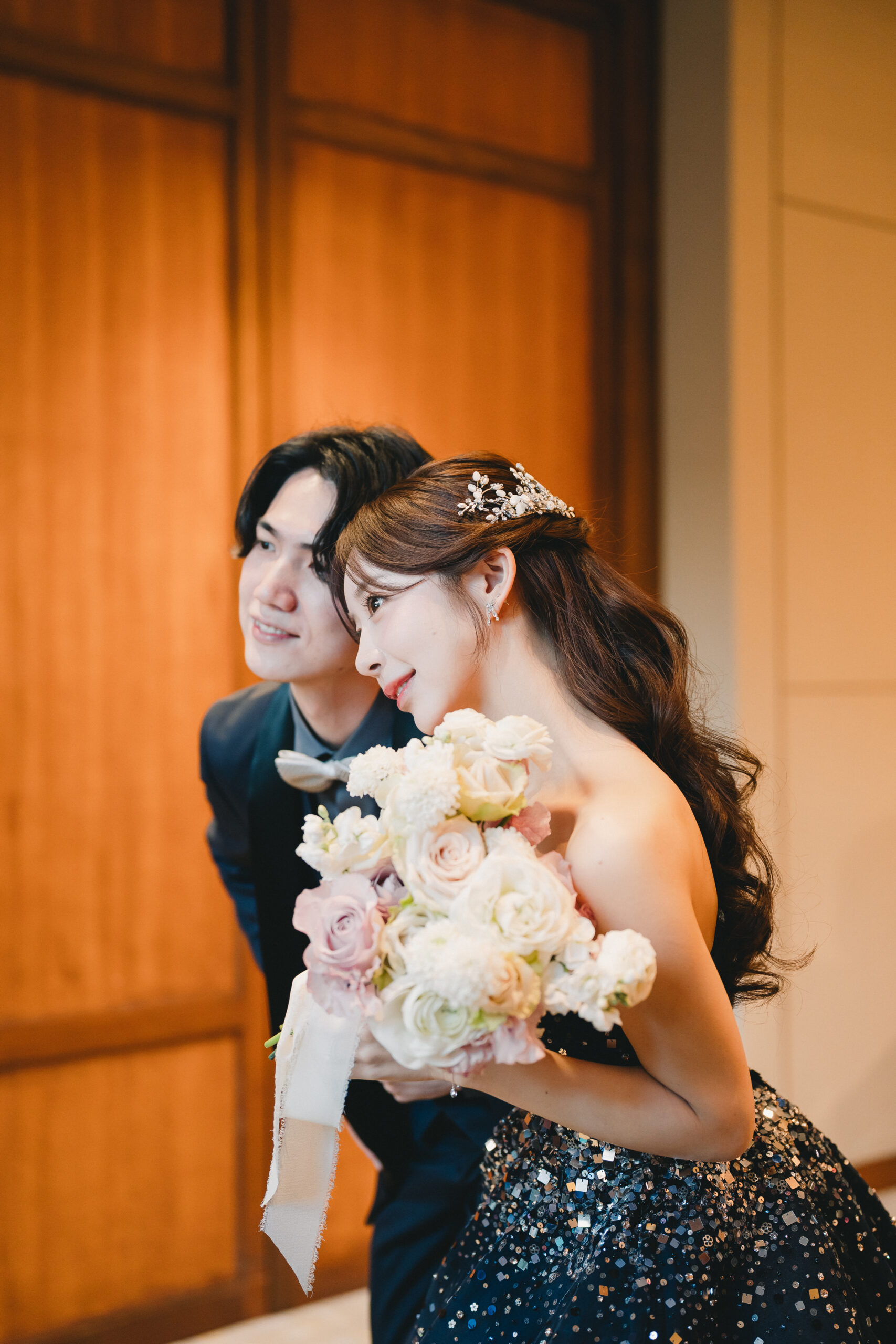 マリア エレナのボンネを身につけているご新婦様